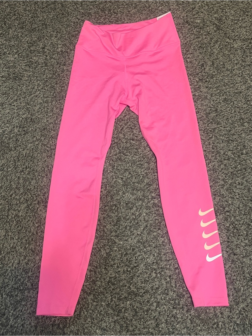 Nike Bright Pink Women's Performance Leggings with Swoosh Accents
